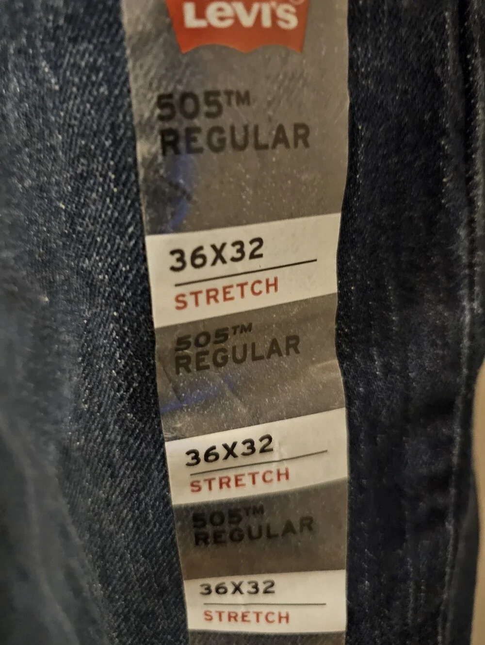Levis 505 Regular Fit Straight Leg Jeans Men's Size 36x32 Blue Denim NWT